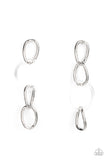 Paparazzi Talk In Circles - White Post Earrings