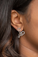 Paparazzi Six-Sided Shimmer - Silver Post Earrings