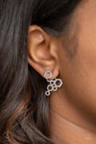 Paparazzi Six-Sided Shimmer - Silver Post Earrings