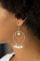 Paparazzi New York Attraction - White Earrings