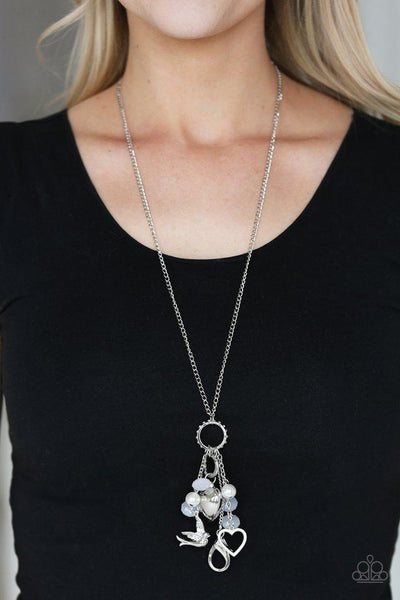 Paparazzi I Will Fly - White Lanyard Necklace