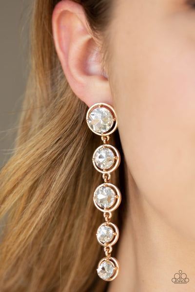Paparazzi Drippin In Starlight - Gold Post Earrings