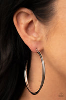 Paparazzi Monochromatic Curves - Silver Hoop Earrings
