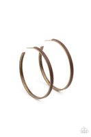 Paparazzi Fearless Flavor - Brass Hoop Earrings
