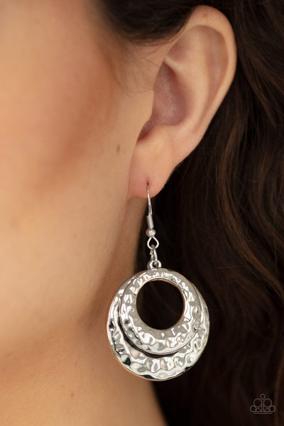 Paparazzi Perfectly Imperfect - Silver Earrings