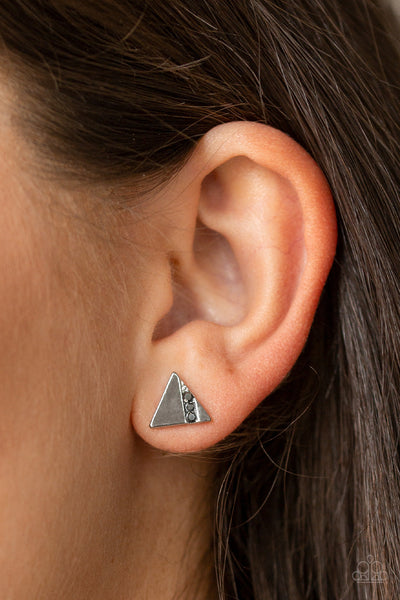 Paparazzi Pyramid Paradise - Silver Post Earrings