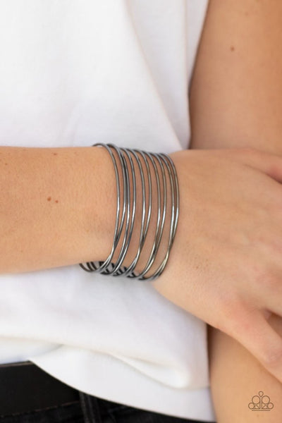 Paparazzi Haute Wired - Black Bracelet