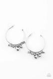 Paparazzi Dazzling Downpour - Silver Hoop Earrings