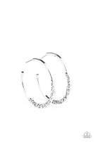 Paparazzi Imprinted Intensity - Silver Hoop Earrings