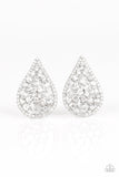 Paparazzi REIGN-Storm - White Post Earrings