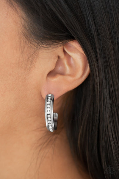 Paparazzi 5th Avenue Fashionista - White Hoop Earrings