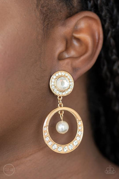 Paparazzi Regal Revel - Gold Clip-On Earring