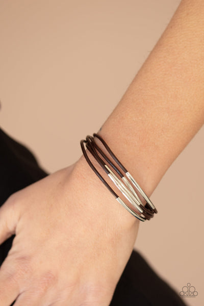 Paparazzi Power CORD - Brown Bracelet
