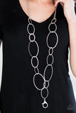 Paparazzi City Circuit - Silver Lanyard Necklace