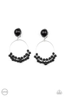 Paparazzi Cabaret Charm - Black Clip-On Earrings