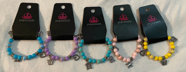 Paparazzi Starlet Shimmer Butterfly & Heart Charm Bracelets