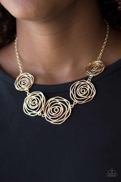 Paparazzi Rosy Rosette & Beat Around The ROSEBUSH - Gold Set