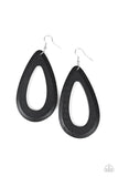 Paparazzi Malibu Mimosas - Black Wood Earrings