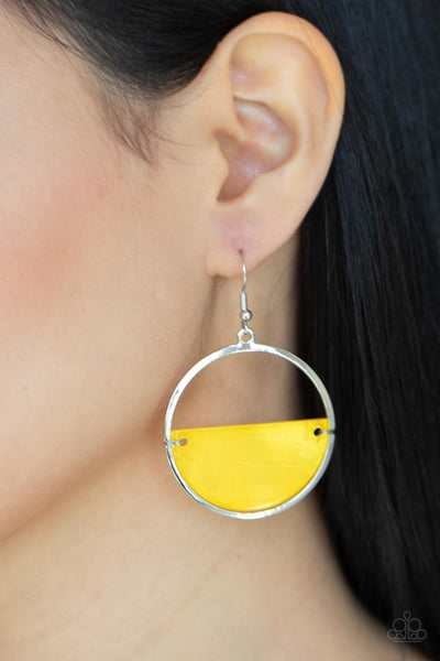 Paparazzi Seashore Vibes - Yellow Earrings