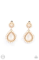 Paparazzi Discerning Droplets - Gold Clip-On Earrings