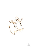 Paparazzi Full Out Flutter - Gold Hoop Earrings