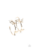 Paparazzi Full Out Flutter - Gold Hoop Earrings