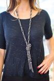 Paparazzi SCARFed for Attention - Black/Gunmetal Necklace