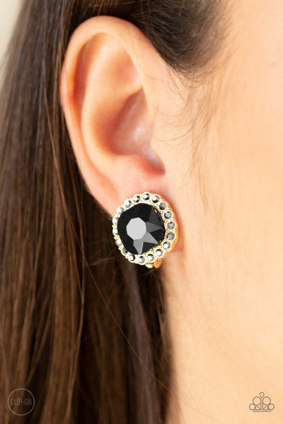 Paparazzi Diamond Duchess - Gold Clip-On Earrings