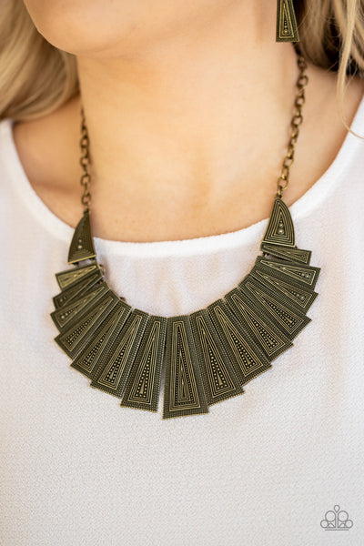 Paparazzi Metro Mane - Brass Necklace