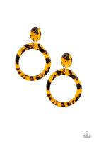 Paparazzi Fish Out Of Water - Yellow Post Earrings