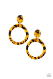 Paparazzi Fish Out Of Water - Yellow Post Earrings