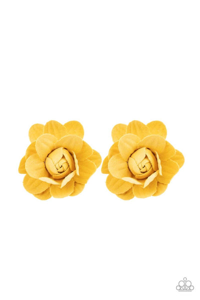 Paparazzi Beautifully Budding - Yellow Hair Clips