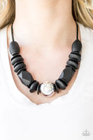 Paparazzi Grand Turks Getaway - Black Wood Necklace