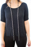 Paparazzi SCARFed for Attention - Black/Gunmetal Necklace