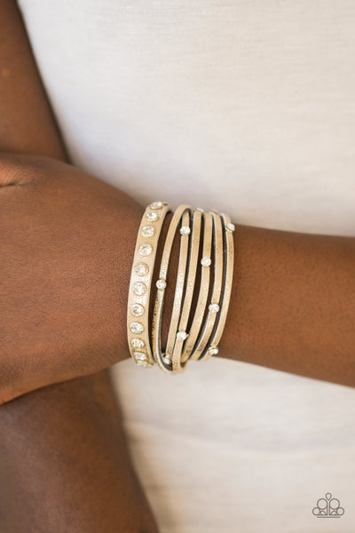 Paparazzi CATWALK It Off - Gold Wrap Bracelet