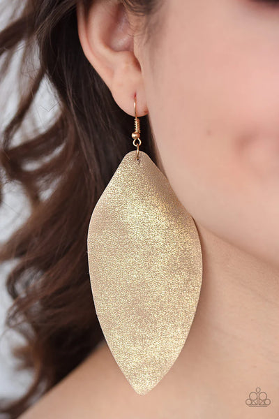 Paparazzi Serenely Smattered 2 - Gold Earrings