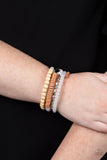 Paparazzi Free-Spirited Spiral - White Bracelet
