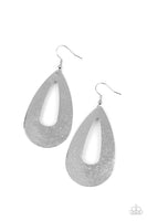 Paparazzi Hand It OVAL! - Silver Earrings