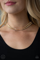 Paparazzi Empo-HER-ment - Gold Choker Necklace