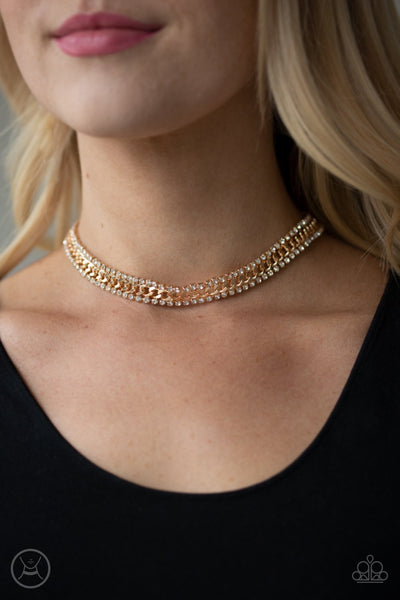 Paparazzi Empo-HER-ment - Gold Choker Necklace
