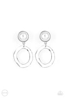 Paparazzi Vintage Veracity - White Clip-On Earrings