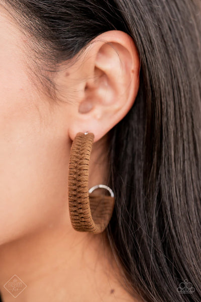Paparazzi Rural Guru - Brown Hoop Earrings