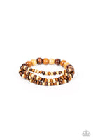 Paparazzi Oceania Oasis - Brown Wood Bracelet