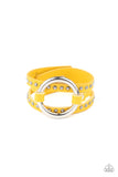 Paparazzi Studded Statement-Maker - Yellow Wrap Bracelet
