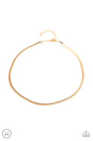 Paparazzi Flat Out Fierce - Gold Choker Necklace