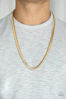 Paparazzi Kingpin - Gold Men's Necklace