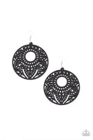Paparazzi Mandala Mambo - Black Wood Earrings
