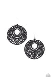 Paparazzi Mandala Mambo - Black Wood Earrings