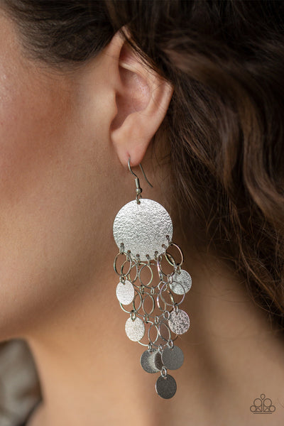 Paparazzi Turn On The BRIGHTS - Silver Earrings