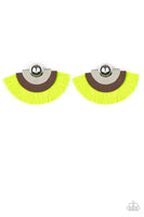 Paparazzi Fan The FLAMBOYANCE - Yellow Post Earrings
